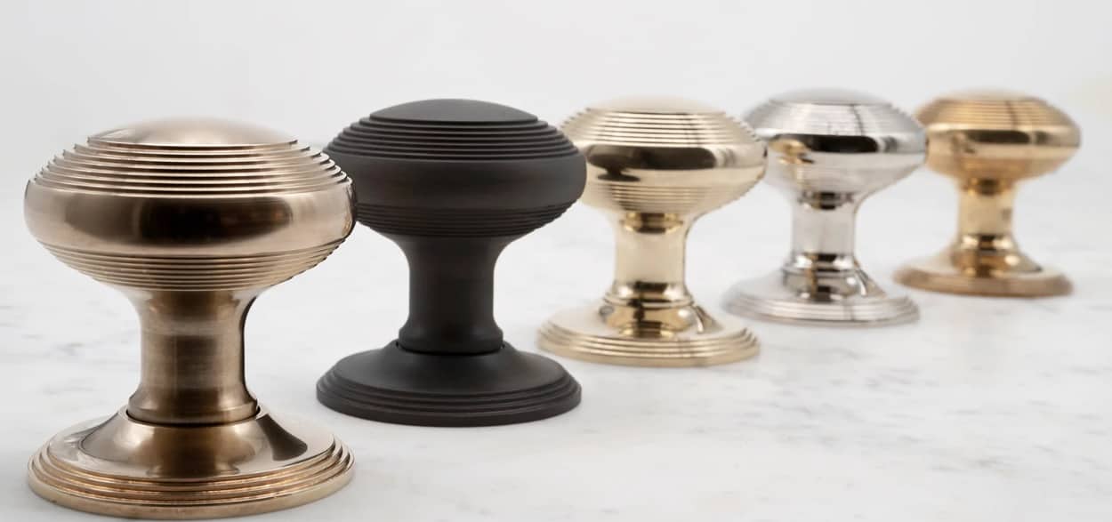 same door knobs hardware in different finishes