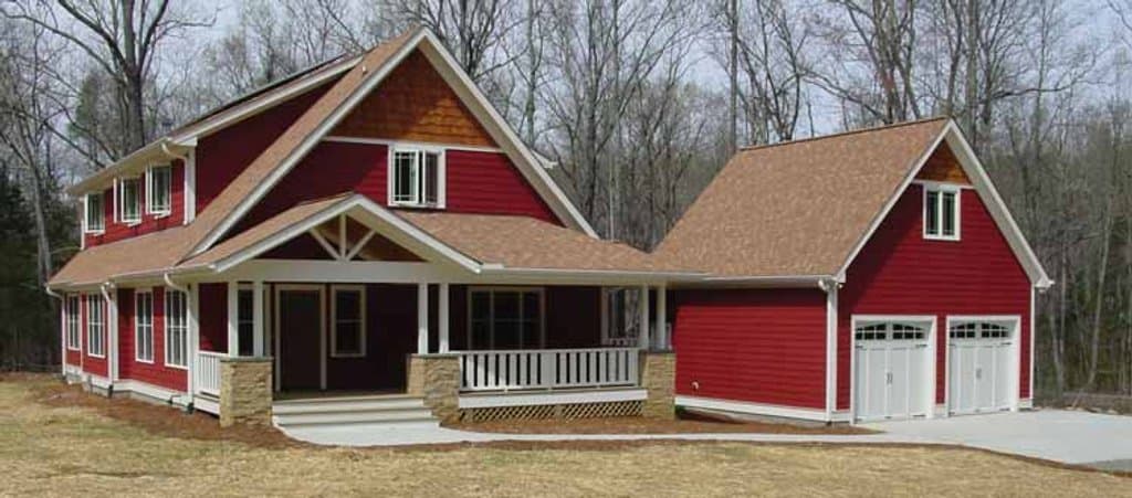 brown white and red house design