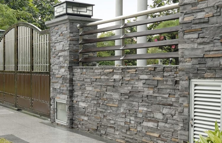 stone cladding in modern house