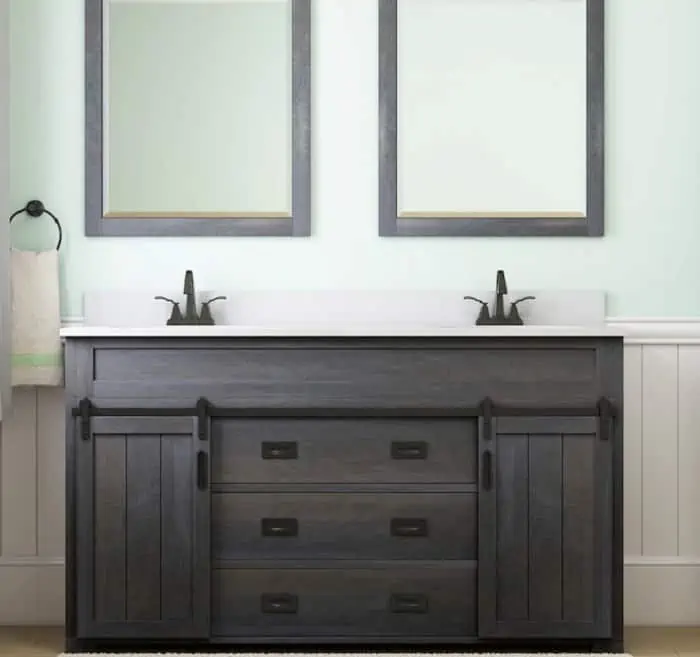 rustic wod undermount vanity sink