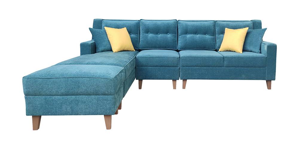 blue tufted sectional
