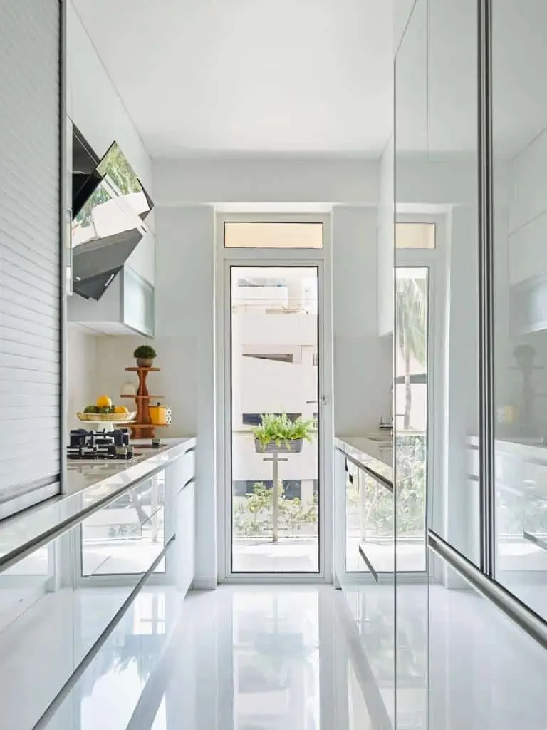 white kitchen by architect prashant chauhan, ZERO9, mumbai