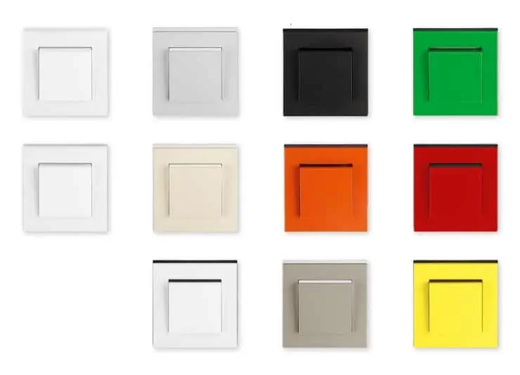 colourful types of electrical switches and switchboards