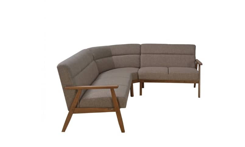 couch with wooden legs and arm rest