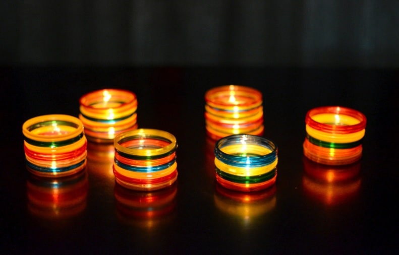 colouful bangles candle holder