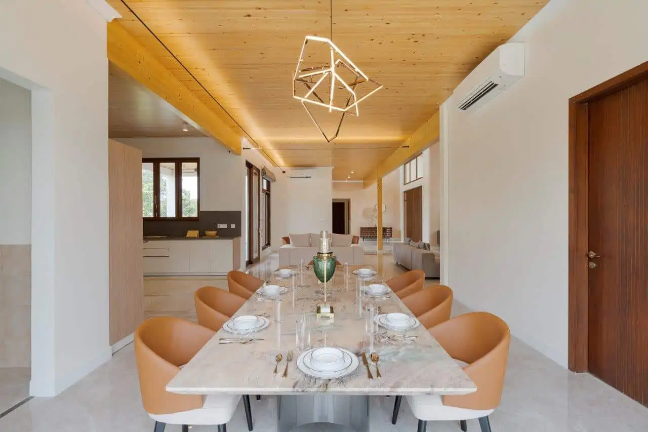 white dining table