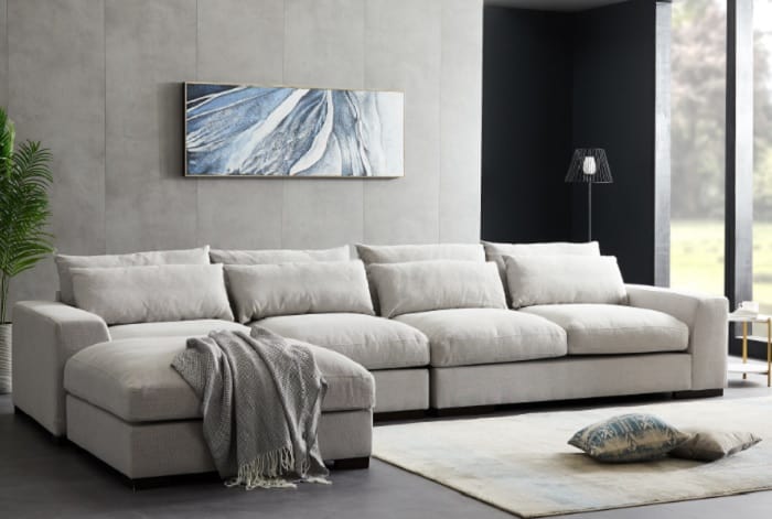 off white l shaped sofa design