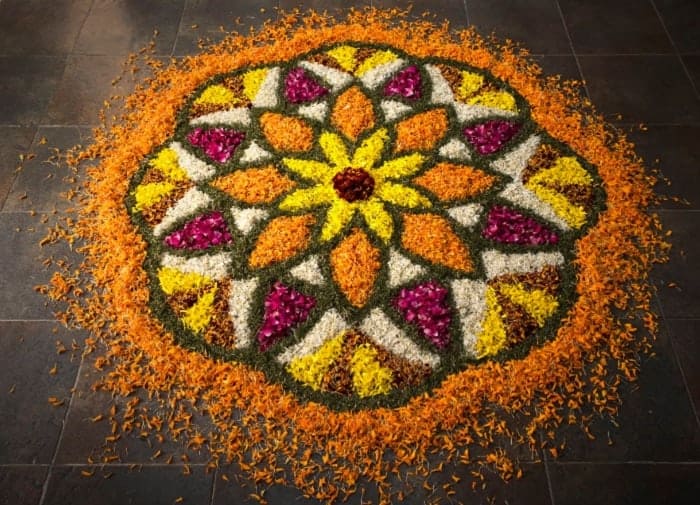 flower petals rangoli design for diwali