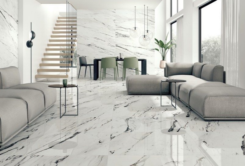 white marble best flooring options for home in India