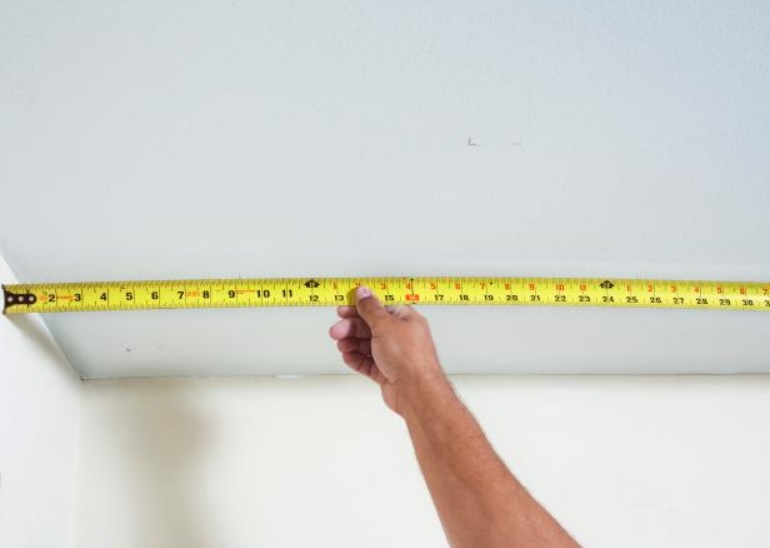 measurement of a false ceiling