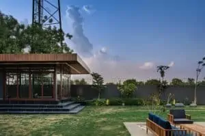 house surrounded by a garden