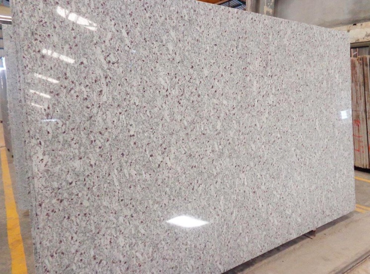 glossy white granite