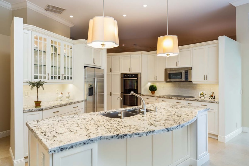 white and grey countertop for kitchen