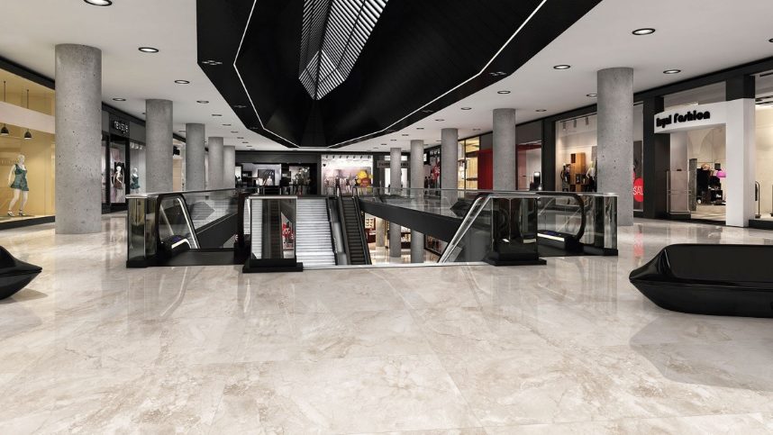 beige flooring for shopping mall