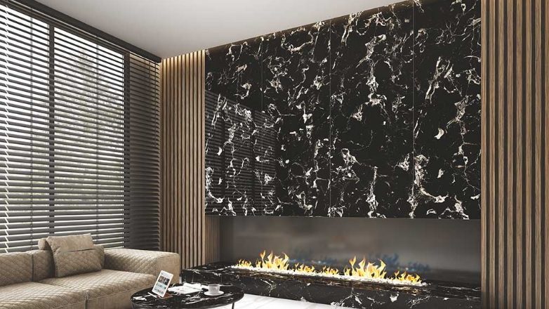 black wall tiles by Kajaria tiles near me