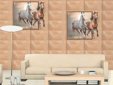 beige wall tiles in a living room