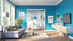 colour combo for home walls , blue, white