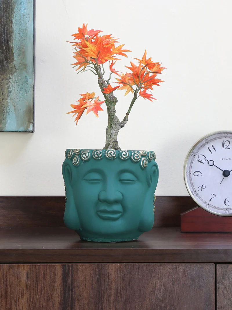 budhha face plant pot, for home, with stand