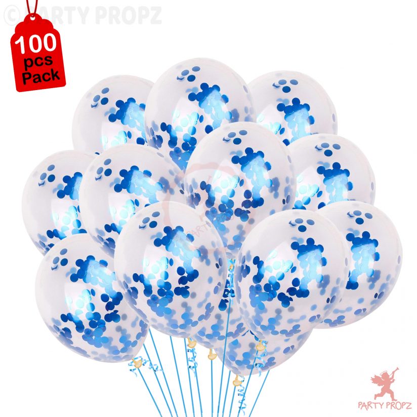 blue confetti ballons
