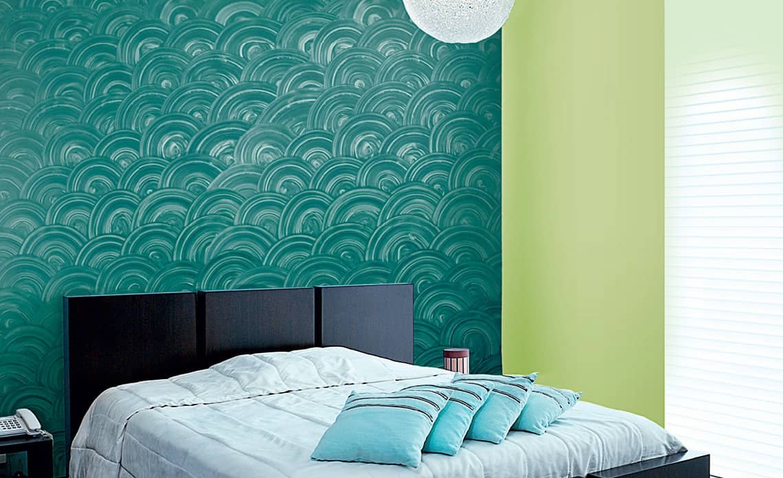 teal comb texture bedroom