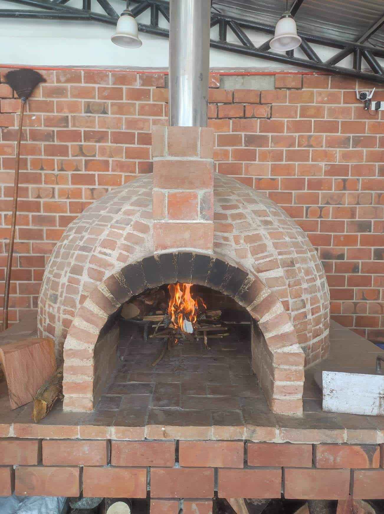 furnace made out of red firebricks