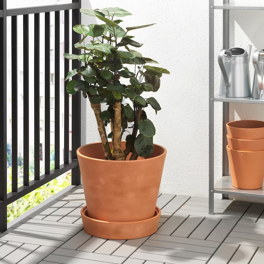 plant pots with saucer, terracotta, home, with stand