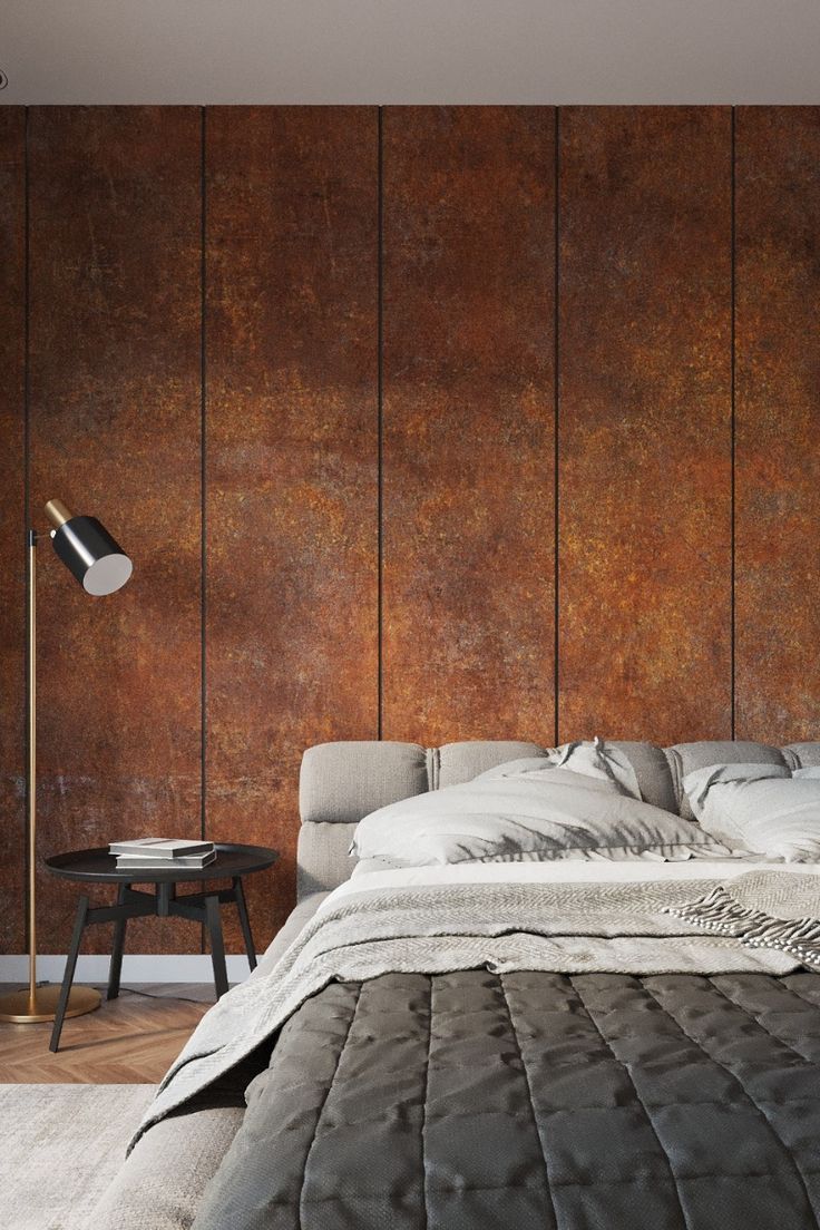 classy bedroom design with rusty looks