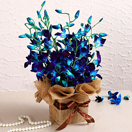 blue orchid table centerpieces