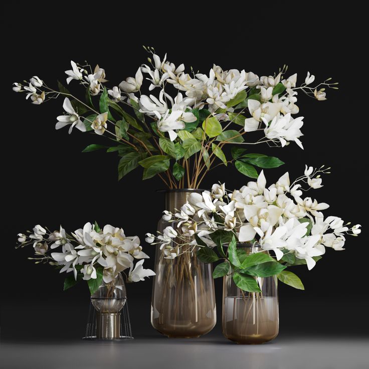 Jasmine flowers in vases