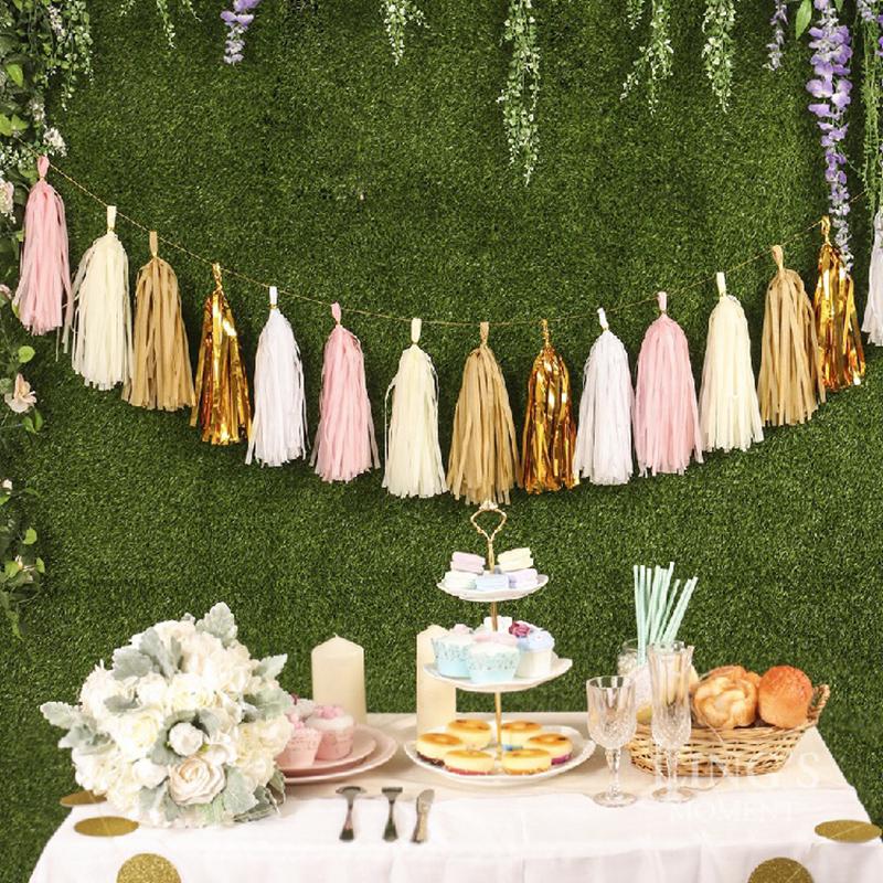 A lavish decoration with tassels and cake.