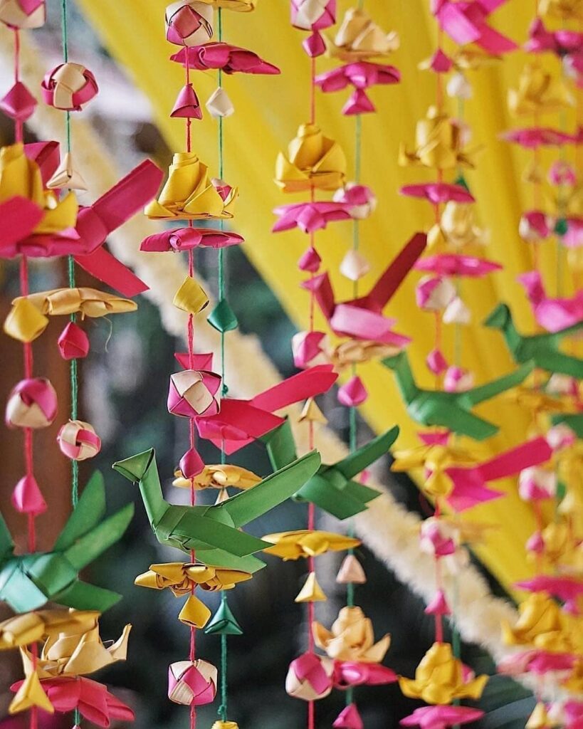 Origami for haldi DIY decor