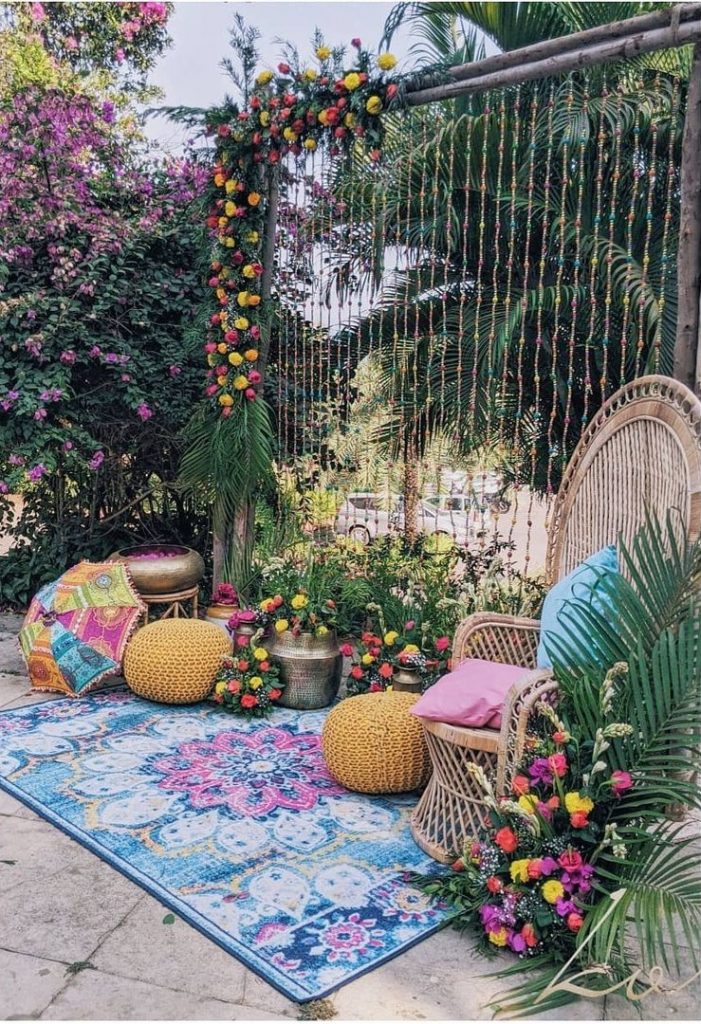 Boho decor ideas for haldi ceremony