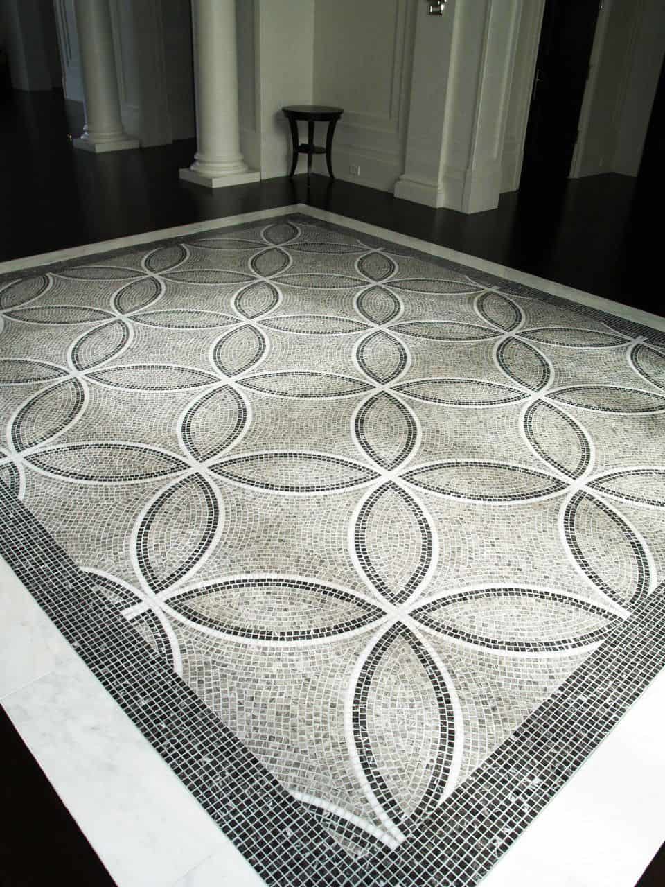 Grey mosiac marble floor