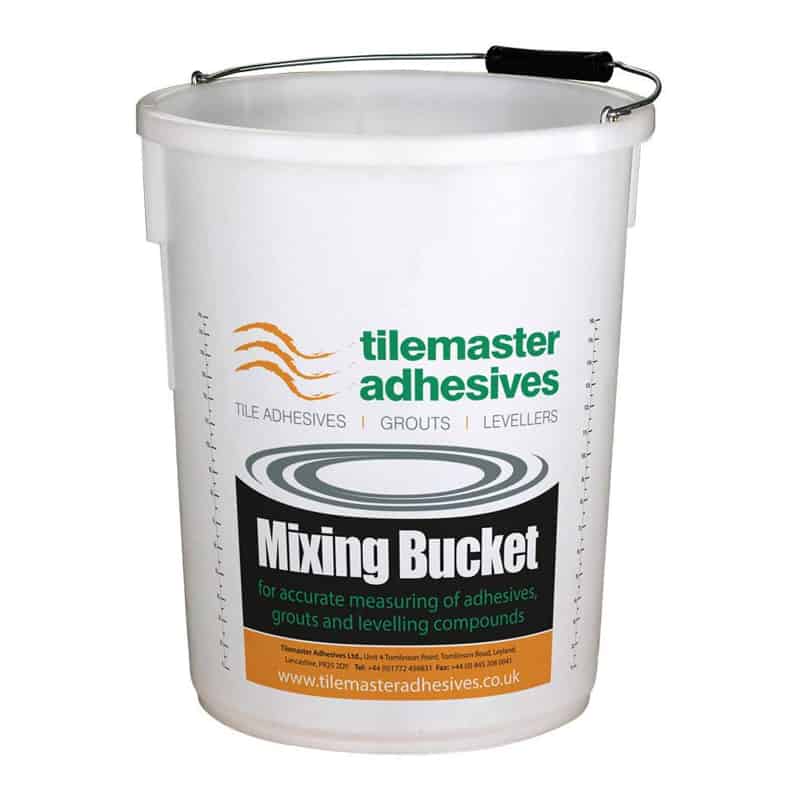 A bucket for mixing mortar.
