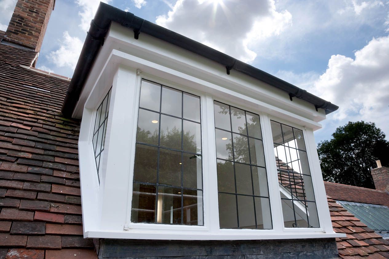 A large dormer window set up