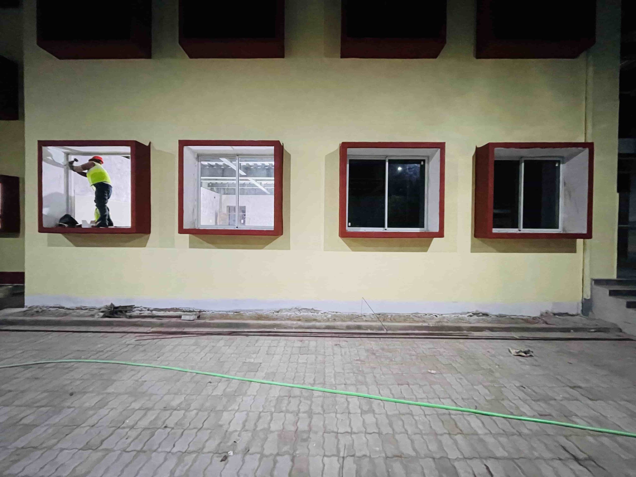 aluminium window and door fabricators in Lucknow, project under installation