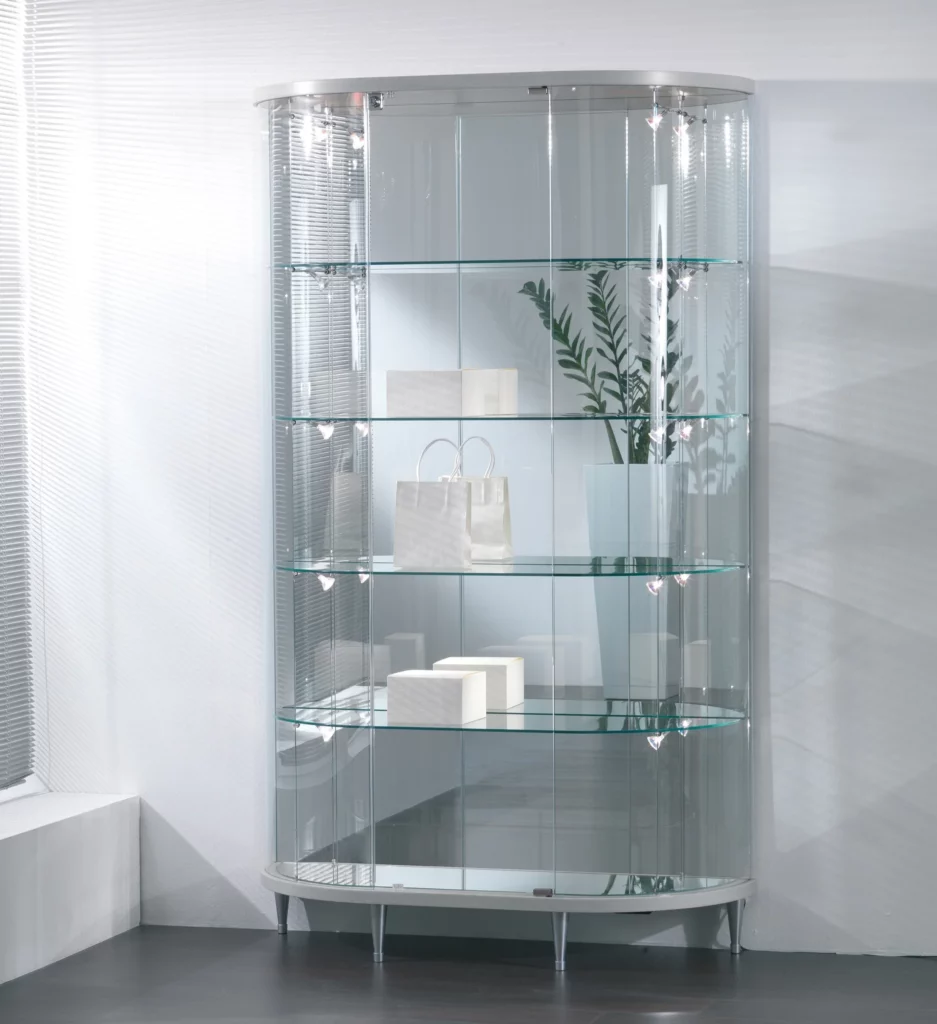 Glass showcase with valuables in it