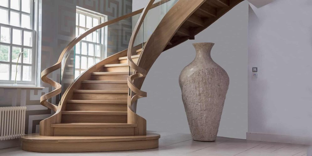 A classic wooden staircase