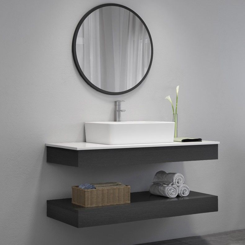 Tips for bathroom design, floating vanity with mirror