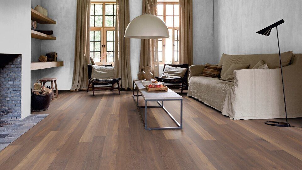 Engineered wood surface with table and lamps on it for home