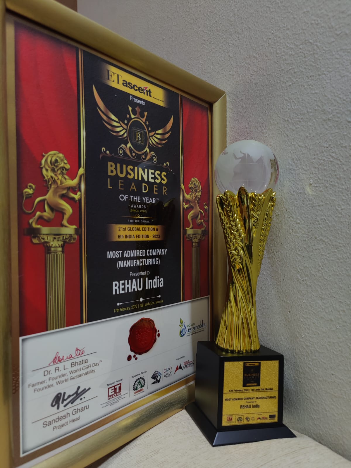 REHAU, polymer based solutions company awarded with the title - most admired company