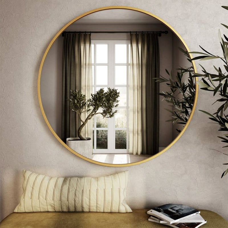 Classic Oval Vanity Mirror with Bold Motif - WallMantra