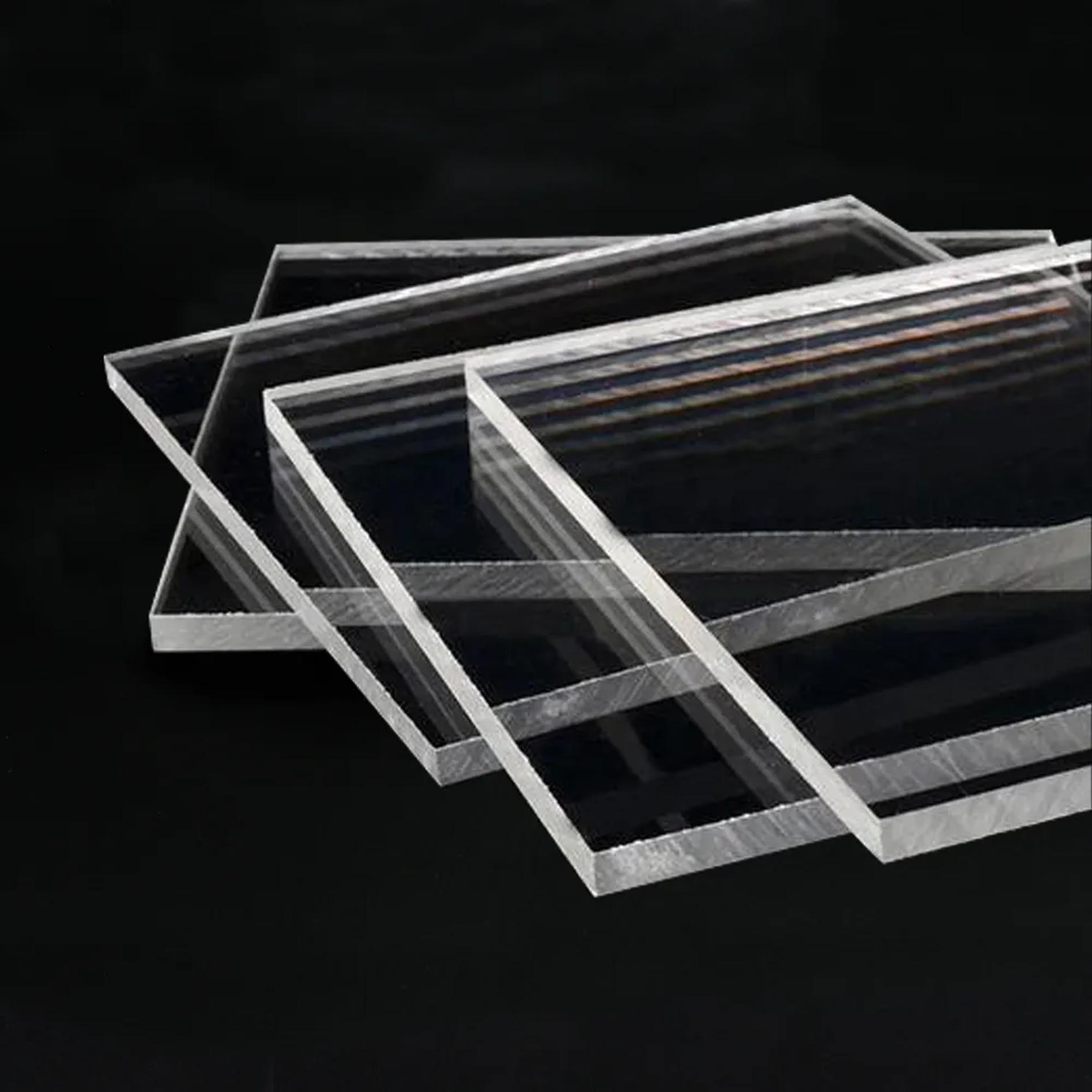 cast clear plexiglasses in a black surface
