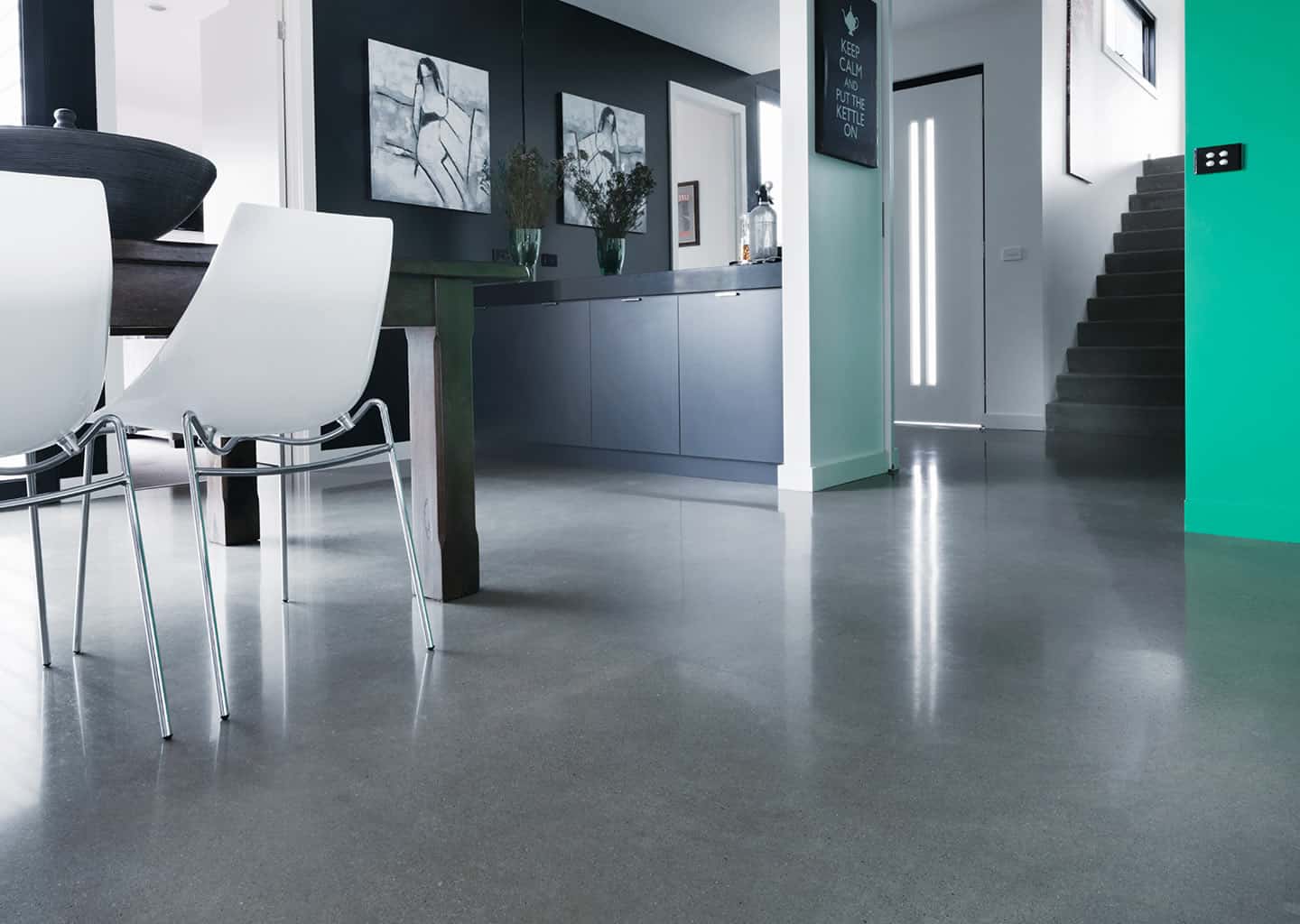Polished concrete flooring