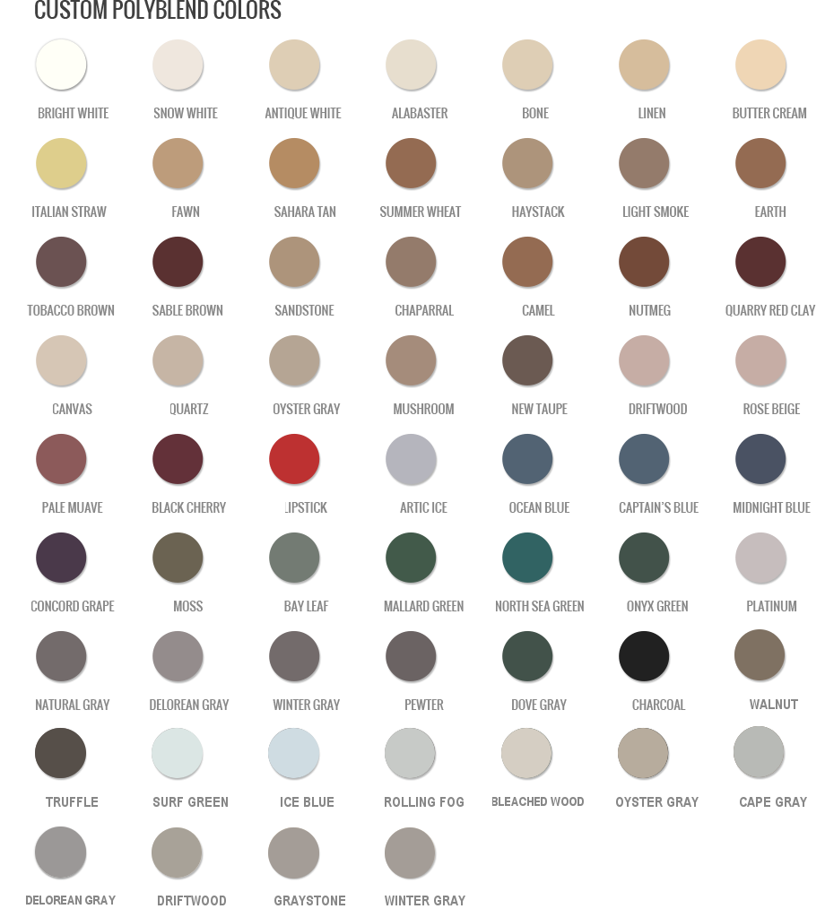 Grout colour chart for tiles