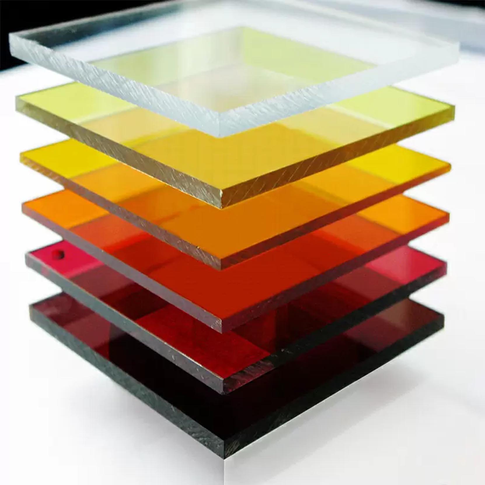 Colorful transparent plexiglass