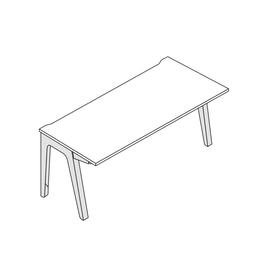  Workspace table single sided diagram
