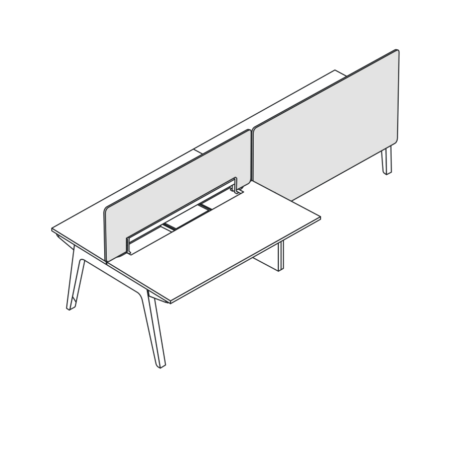 Herman Miller byne system –Asymmetric–Toolbar Screen and Suspended Screen diagram