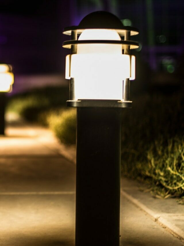 Solar lights in a row