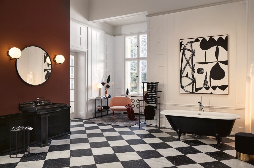 innovation days, black bathtub, washbasin, floor design, new product design, luxury bathroom
